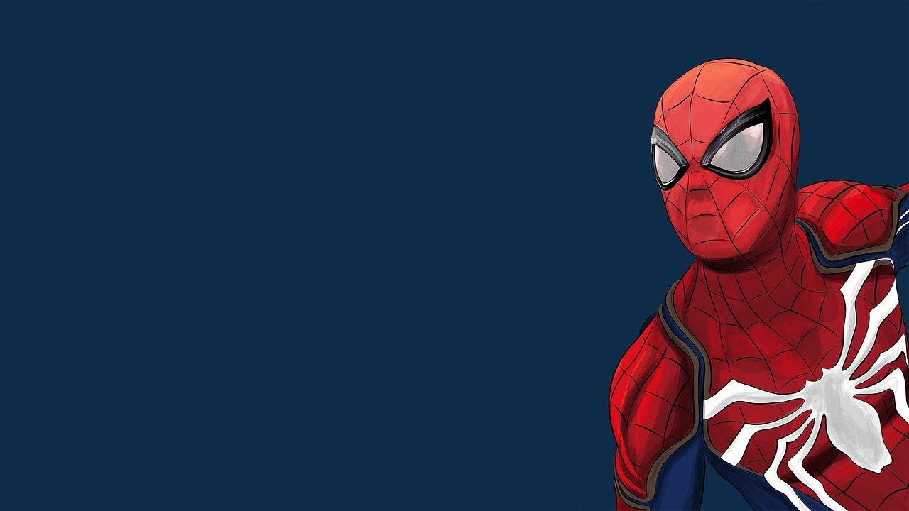 Ilustración de Spider-Man con traje rojo y azul